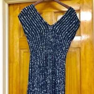 ABS Allen B Schwartz Sequined V Neck Mini Dress